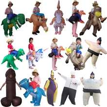 Надувные костюмы динозавров для детей; маскарадный костюм для девочек и мальчиков с единорогом, ковбойским Пикачу, покемоном, T-Rex; костюм Пурима на Хэллоуин