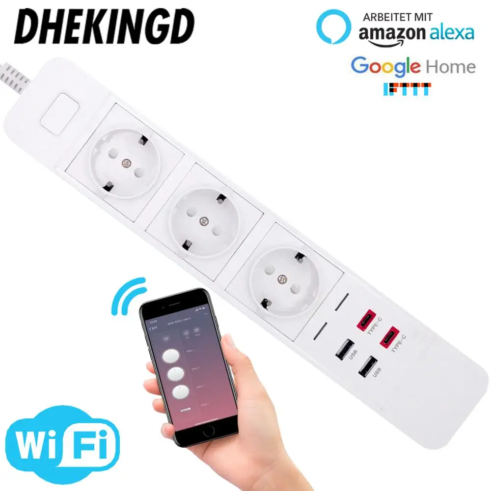 Wifi смарт Мощность полосы EU/UK/AU с 2 портами (стандарт Тип Док станция USB PortTiming
