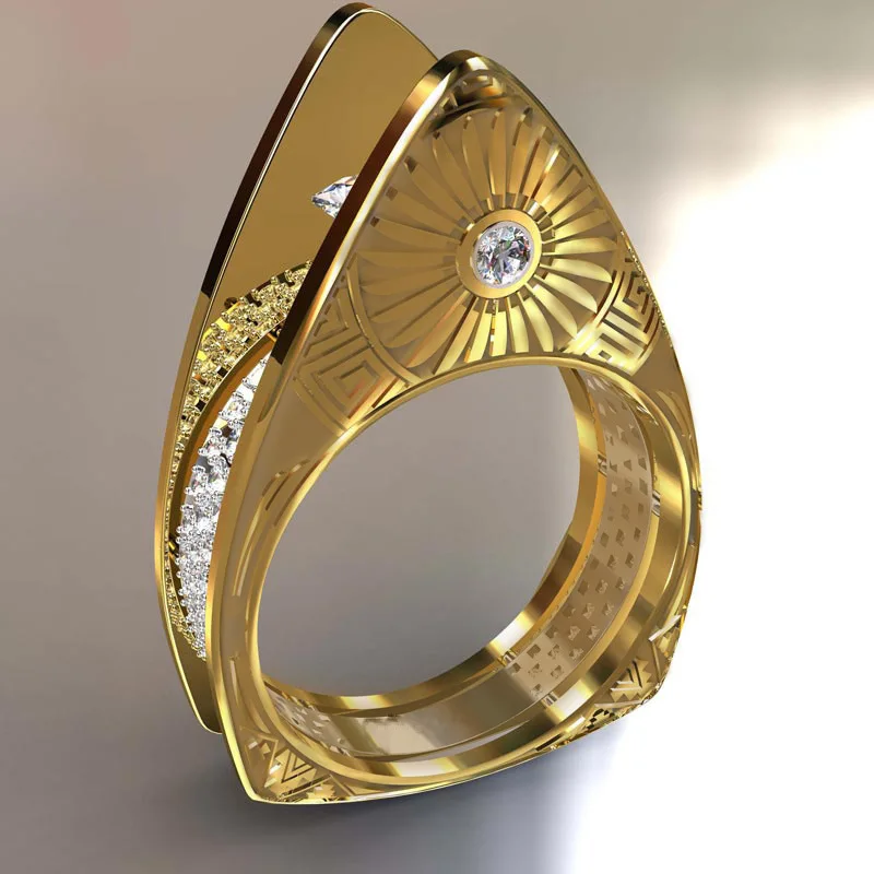 Новое роскошное панк квадратное женское позолоченное 18k инкрустированное