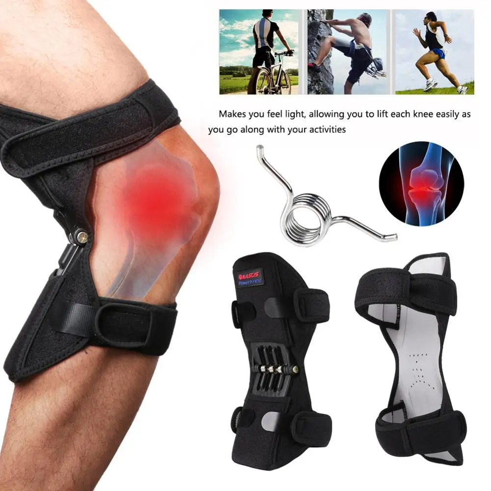

1 Pair Sport Spring Knee Support Outdoor Mountain Climbing Running Knee Booster Knee Pad Knee Joint Protection Kneecap Pad Band