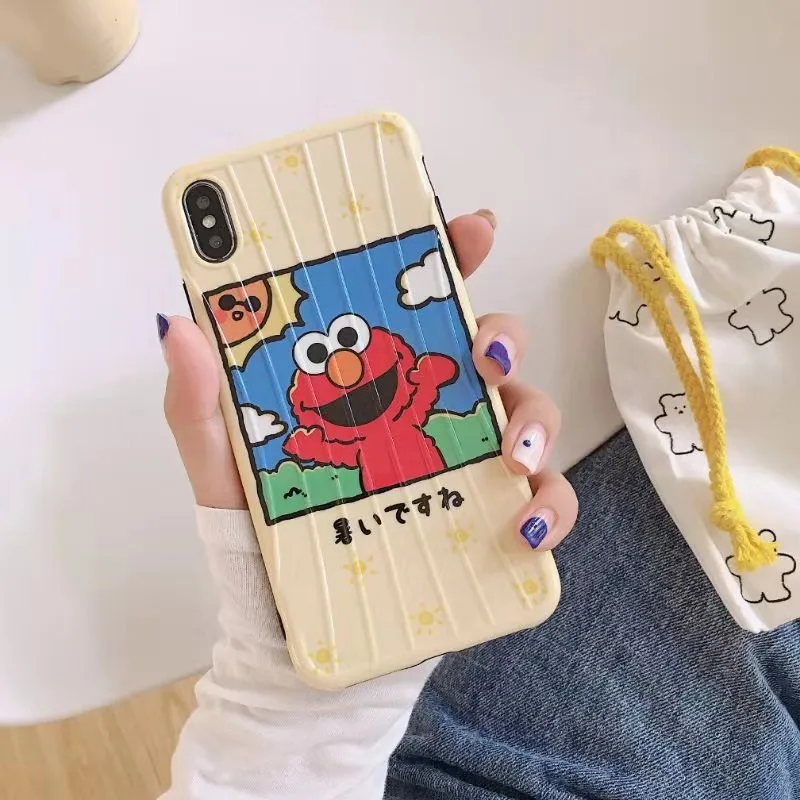 For iPhone 7plus case Retro Sesame Street Cookie monsters starry sky cute Couple Phone Case silicone cover for coque iPhone 7 7 Plus 6 8 6S Plus X XR Case for iPhone 11 Pro MAX XS MAX case tpu shell back cover