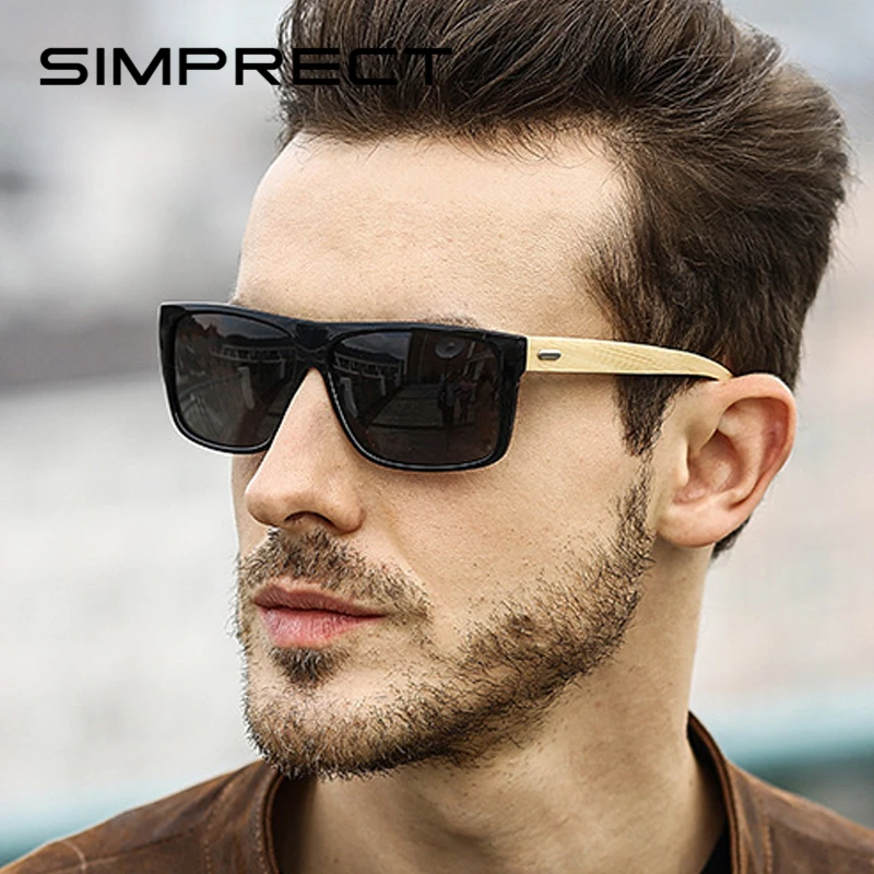 Купить Мужские поляризационные солнцезащитные очки SIMPRECT 2021 UV400 деревянные Ретро стиль | Мужские солнцезащитные очки (32881240107)