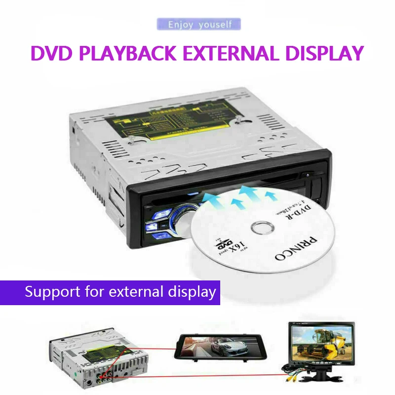 Автомагнитола 1 DIN с поддержкой Bluetooth громкой связи USB DVD/VCD/CD/FM|bluetooth auto radio|auto radioauto