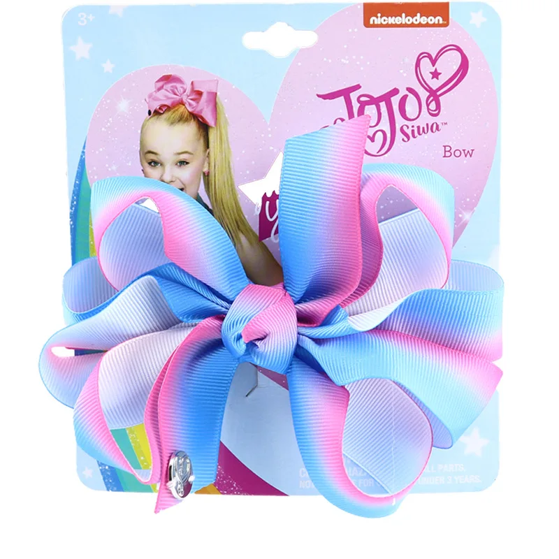 5 &quotJoJo Siwa заколки для волос с бантиками ручной работы металлическим принтом