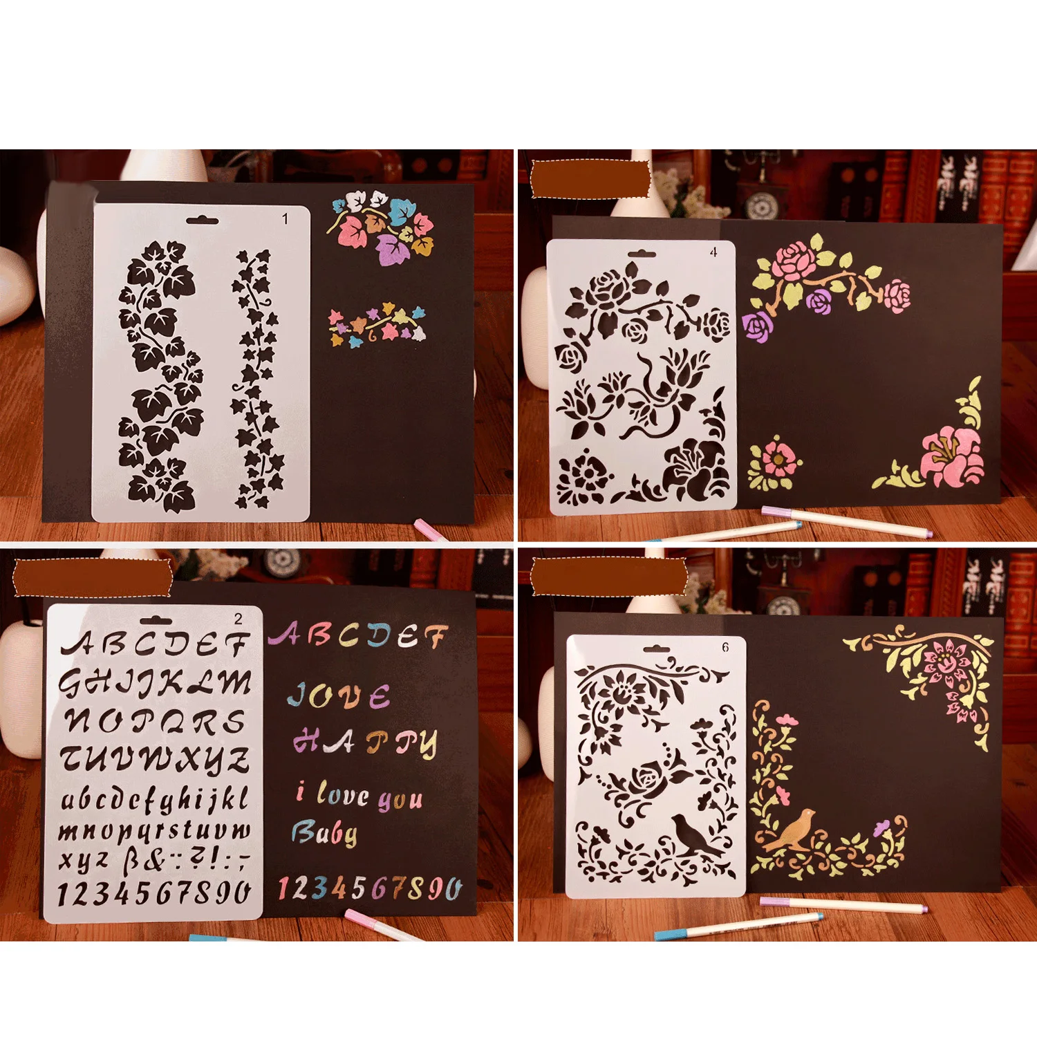 12 шт Пластиковые выдалбливают бабочки Цветочные трафареты для рисования шаблоны для журналов скрапбукинга фото открытки в альбом