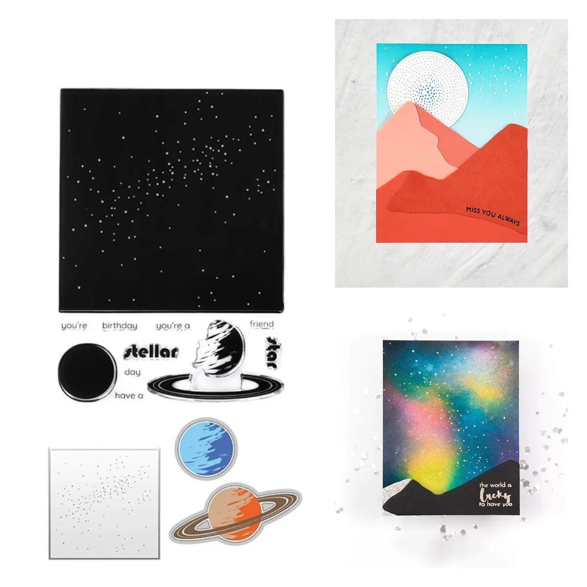 Stellar Space Planet Cutting Dies and Stamps Scrapbook Dariy Decoration Stencil Embossing Template Diy Greeting Card Handmade | Дом и сад