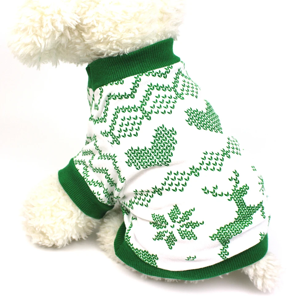 S/M/L Одежда для собак и кошек, хлопковый жилет с рисунком рождественского лося и снежинки, мягкая рубашка, костюм, подходит для щенков и котят