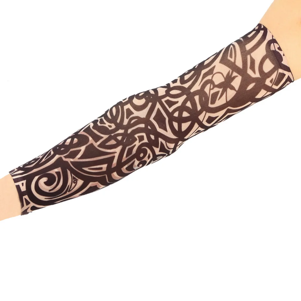 1pcs Halloween Elastic Arm Sleeve Fake Tattoo Arm Stockings Sport Skins Sun Protective 9 style Arm Warmers