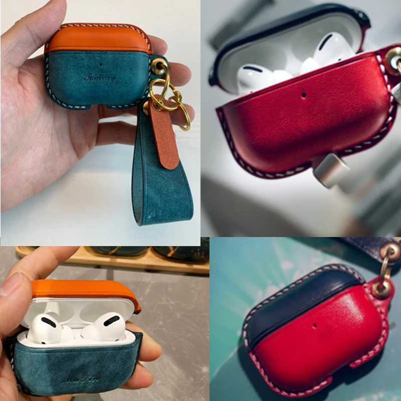 Capa de couro genuíno para AirPods Pro