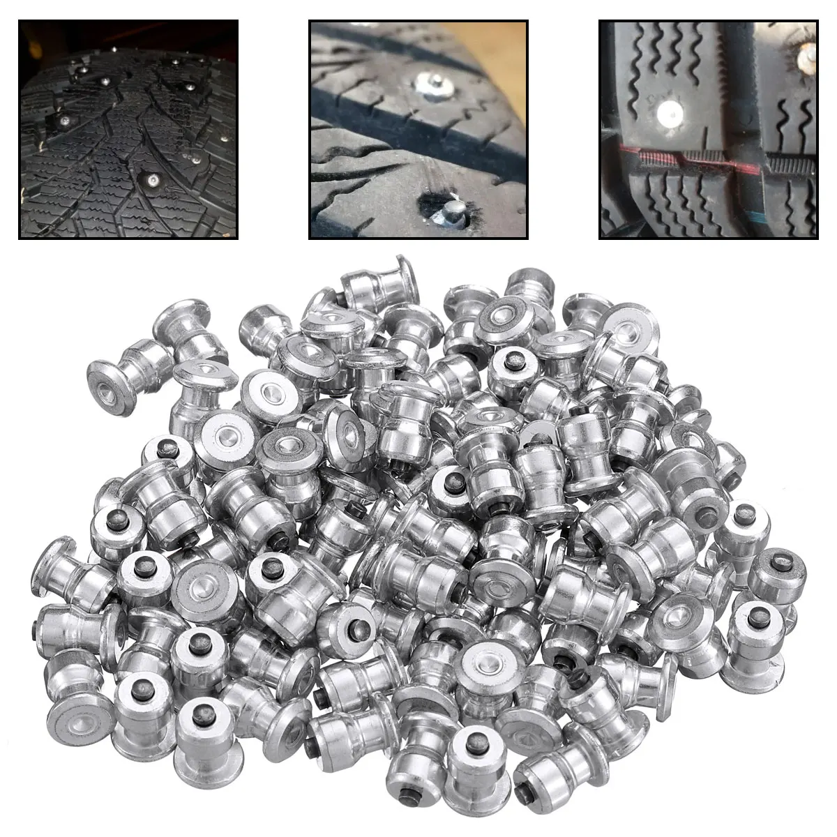 100 Pcs Winter Wheel Shoes Car Tire Screws Snow Spikes Wheel Tire Snow Chains for Shoes ATV Car Motorcycle Tires 8x10mm