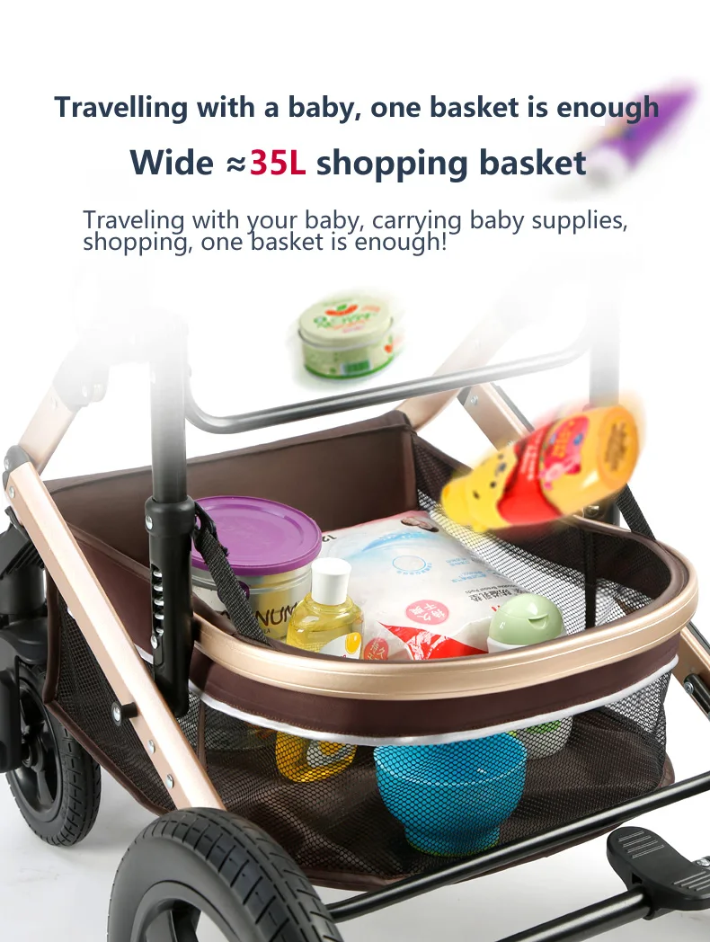 Belecoo/детская коляска с высоким пейзажем, 2 в 1, коляска для новорожденных, складная, двусторонняя, ручная, 10 шт., подарки