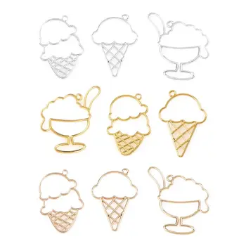 

3Pcs Ice Cream Blank UV Resin Frame Fashion Jewelry Making Tools Pendant Open Bezel Setting Jewelry Making