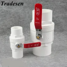 Красная рукоятка покрыта нескользким материалом ПВХ шаровой клапан 20/25/32/40/50/63/75 мм внутренняя Диаметр 2 Way проскальзывающими концами водяной запорный потока управляющий клапан