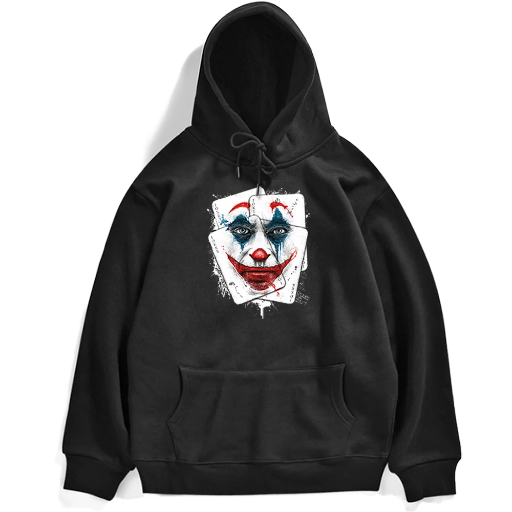 

Pullover Joker Face Playing Cards Pattern Print Hoody Men's Long Sleeve Fashion Sweatshirts Male Streetwear Brand Sweatshirt Man