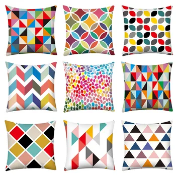

Geometry Style Geometric Panda Pillow Case Polyester Breathable Pillow Case Zipper Pillow Cover Bedroom Bedding Sets 45X45