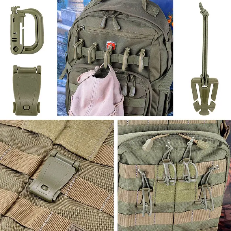  13pcs/set Molle Strap Backpack Bag Webbing Connecting Buckle Clip Military Backpack Accessory EDC G