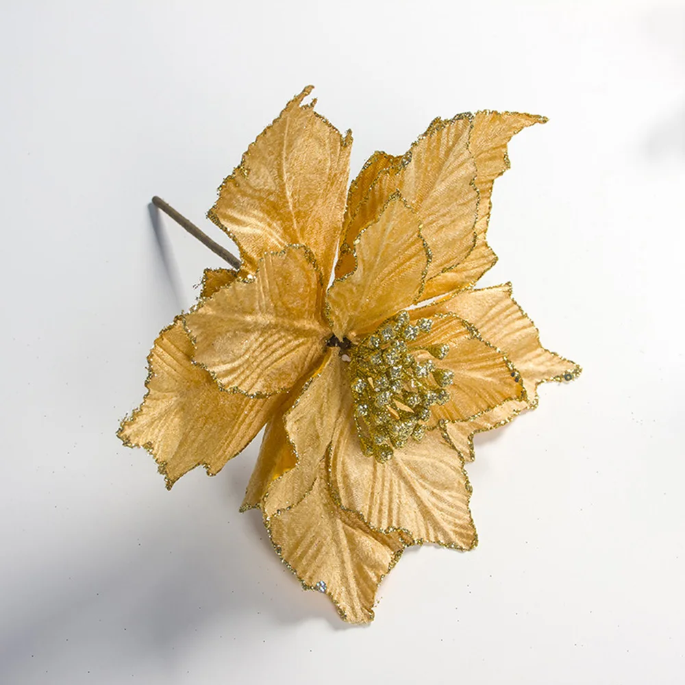 Restaurant Christmas Flower Holiday 28x24cm Simulation Decorations Leaf