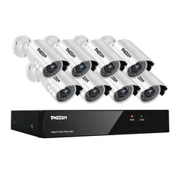 TMEZON 8CH CCTV системы 8 шт. 1080 P открытый погодозащищенная камера слежения 1080 DVR ночное видение комплект товары теле и видеонаблюдения