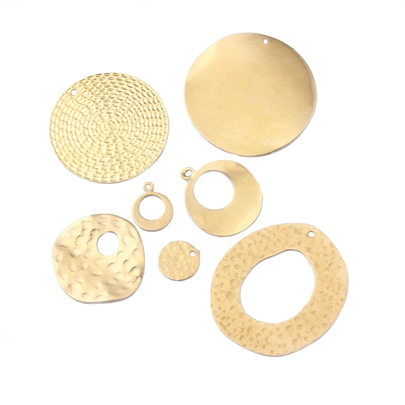 Raw Brass Charms Jewelry Making Charm Making Round Jewelry Pendants