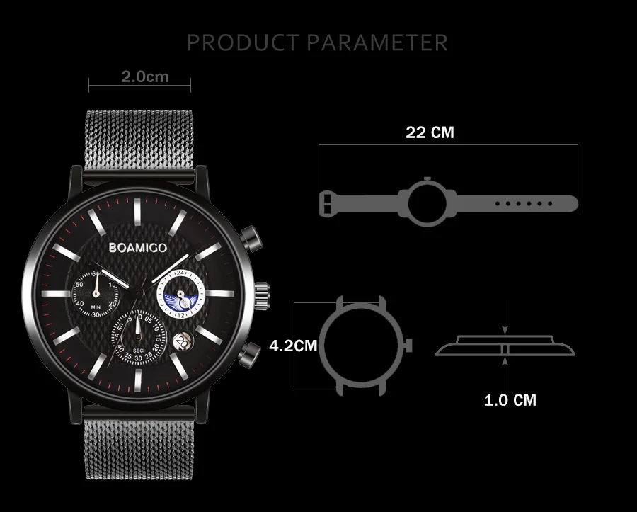 BOAMIGO водонепроницаемые мужские часы кварцевые мужские деловые часы лучший бренд класса люкс часы Повседневное Хронограф Спортивные часы Relogio Masculino