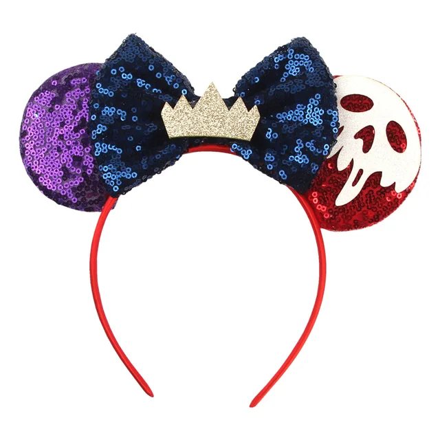 Disney Mickey Stitch Frozen Ears Headband Sequins Hair Bows Charactor For Women Festival Hairband Girls Hair Accessories Party 43