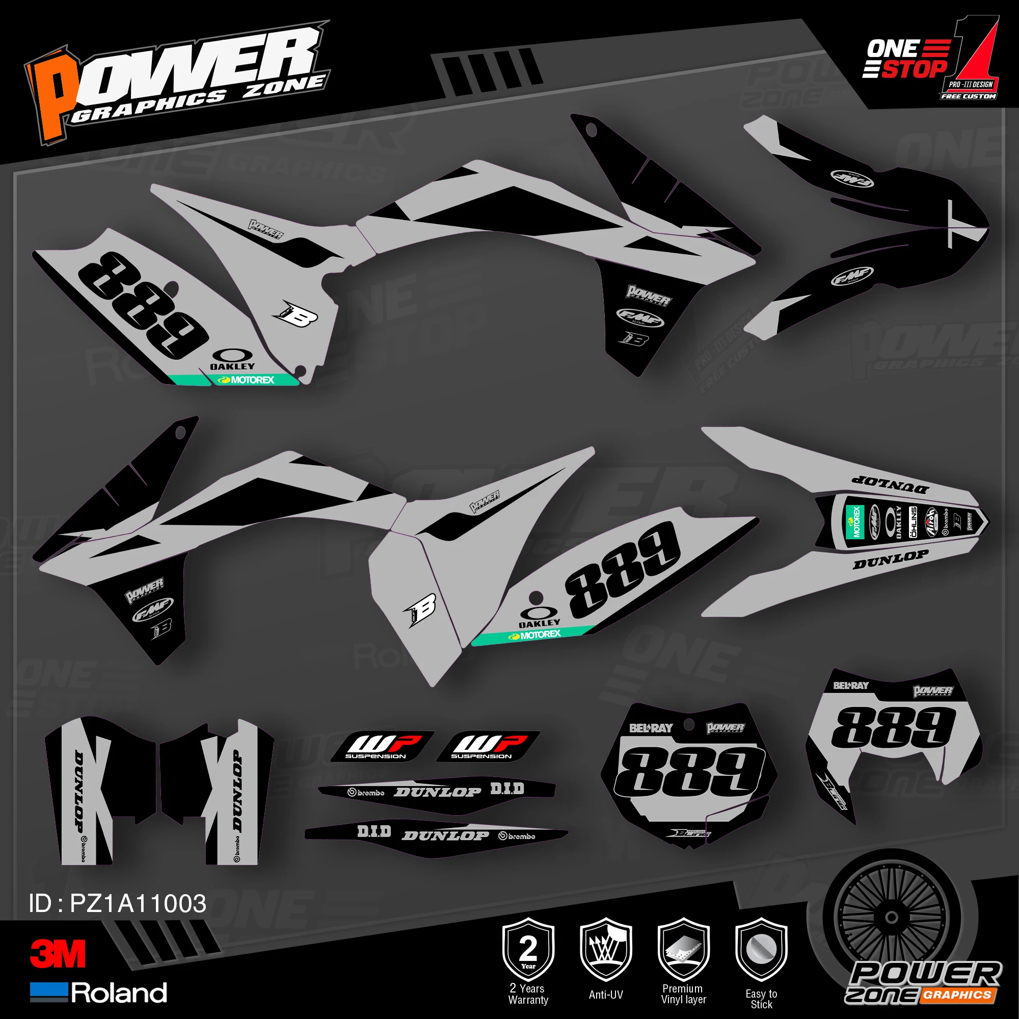 Персонализированные графические фоны PowerZone Team наклейки 3M Набор наклеек для KTM SX SXF