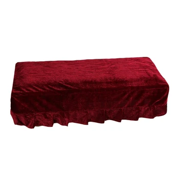 

Universal Piano Stool Chair Bench Cover Pleuche Decorated with Macrame for Piano Single / Dual Seat Bench
