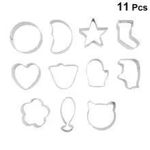11 шт. формочки для печенья из нержавеющей стали формы для тортов в форме цветка и сердца, Луны и носка формы для формочек