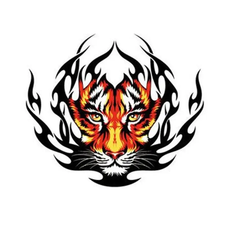 

RuleMyLife 15CM*12.9CM Funny Tiger Flame Decal PVC Motorcycle Car Sticker 11-00598