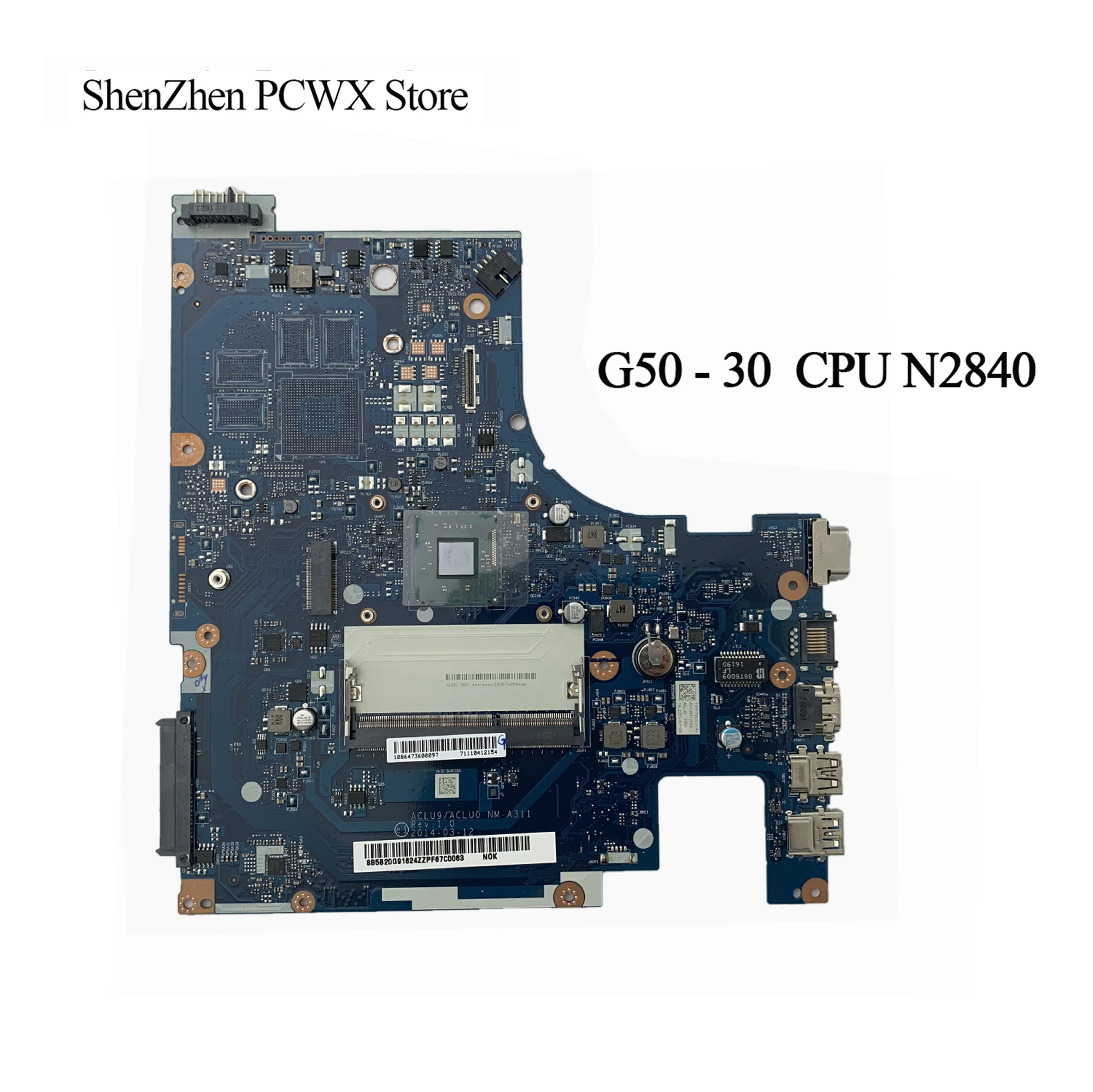 Оригинальная материнская плата для ноутбука Lenovo G50 30 CLUA9/CLUA0 с процессором N2840