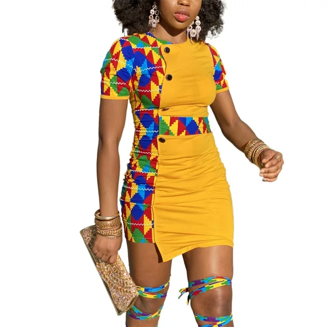 Ozioma  O-neck Mini Dress African Dress - Image 2