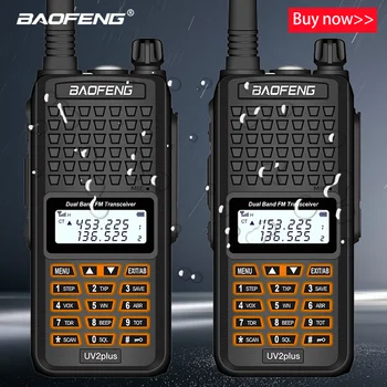 

2Pcs Baofeng UV2Plus IP68 waterproof walkie talkie long range 25km two way radio vhf uhf ham radio long range CB radio station