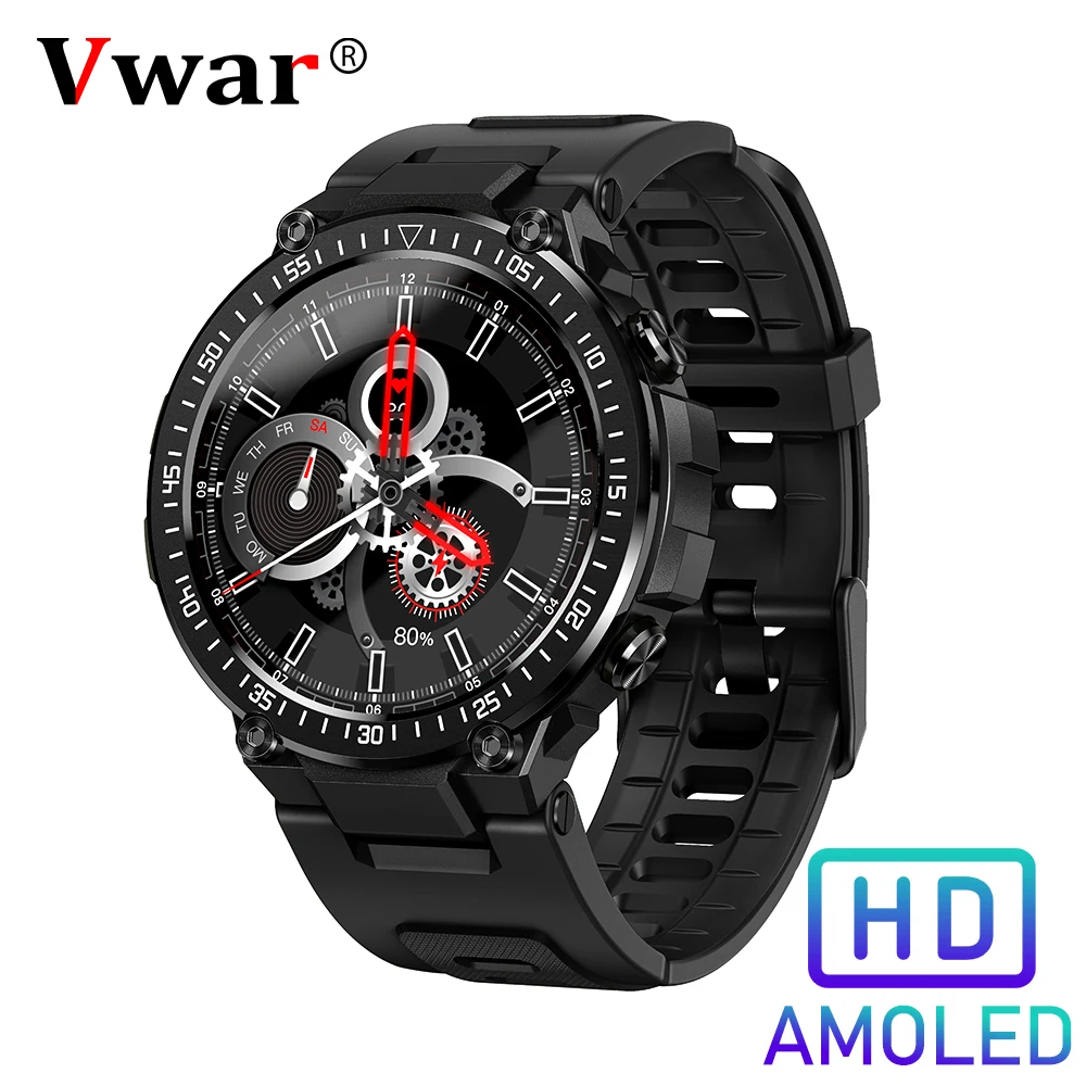 Смарт-часы Vwar REX3 мужские водонепроницаемые уличные спортивные с AMOLED экраном