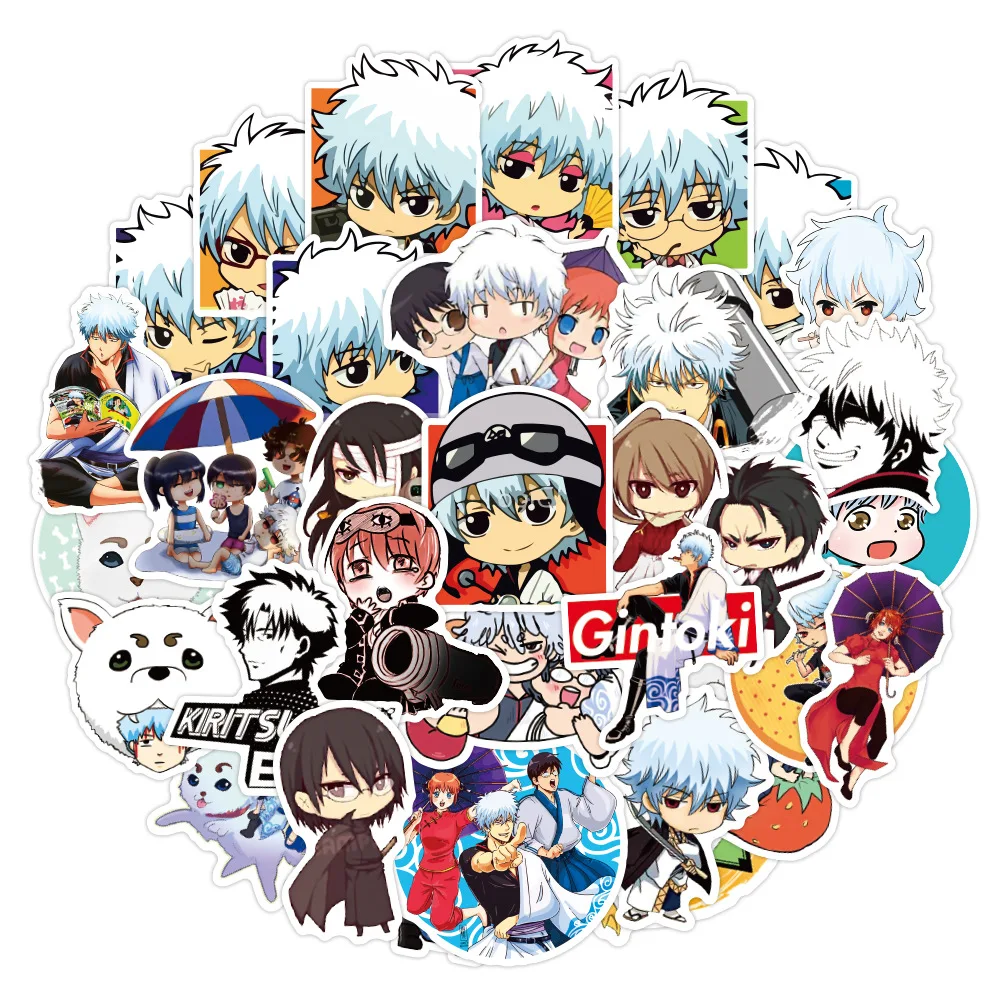 10/30/50PCS Anime Gintama Graffiti Trolley Case Scooter Refrigerator Water Cup Waterproof Sticker Wholesale