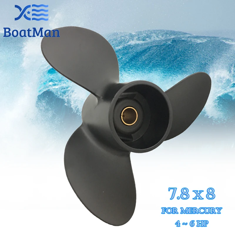 BoatMan® 7.8x8 Aluminum Propeller for Mercury Outboard Motor 4HP 5HP 6HP 12 Tooth Spline 48-812950A02 Boat Parts & Accessories toaiot voron 2 4 set gt2 ll 2gt rf open timing belt 2gt 16t 80t 20t tooth pulley 188 2gt shaft bearing 625 f695 2rs motion parts