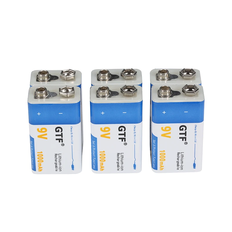 

9V 1000mAh li-ion Rechargeable battery Micro USB Batteries 9v 500mah for Multimeter Microphone Toy Remote Control KTV use