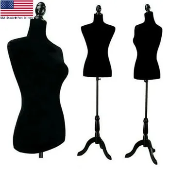 

Female Mannequin Clothes Torso Clothing Dress Form Display with Tripod Stand