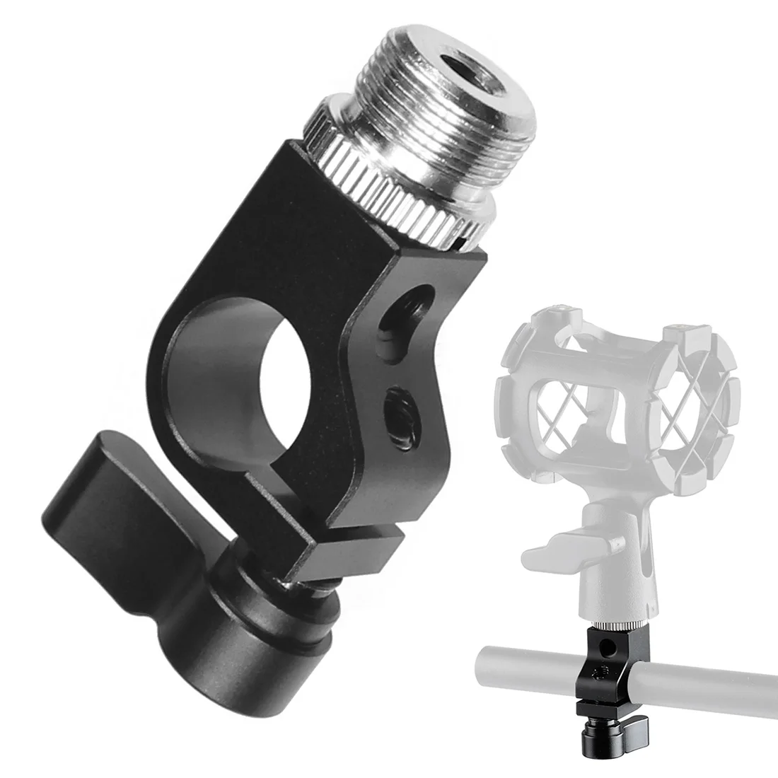 BGNing одиночный стержень зажим 15 мм рельсовый w/ 1/4 &quot-20 5/8&quot-2 7 резьбовое отверстие