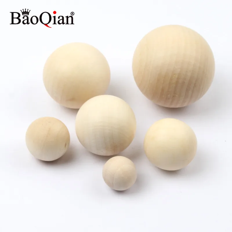 10-50mm Natural No Hole Wooden Beads Lead-free Wood Round Balls For Jewelry Making Diy Child Teething Eco-Friendly Crafts | Дом и сад
