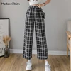 Vintage Plaid Pants Women Elastic Waist Loose Pants Korean Harajuku High Waist Trousers 2022 Casual Retro Wide Leg Pants ► Photo 1/6