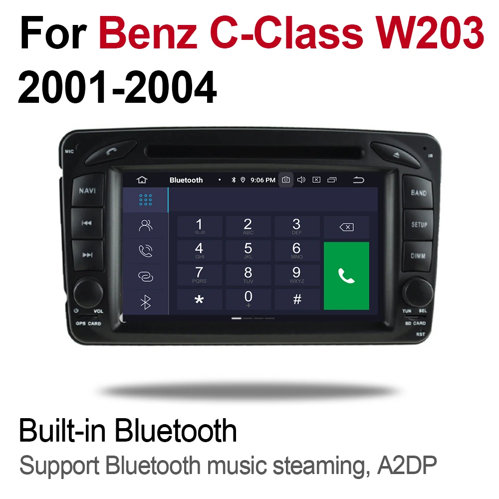 Мультимедийная система для Mercedes Benz C Class W203 2001 ~ 2004 NTG 2 DIN Android 9 GPS навигация Bluetooth Wi Fi