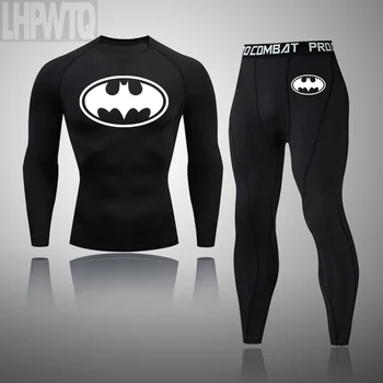 

New Men Thermal Underwear Sets for men Compression Sweat Quick Drying Men's Clothing Batman Winter Sports cycling Long Johns Set