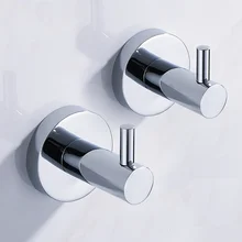2PCS Bathroom Robe Hooks Stainless Steel Wall Mounted Door Clothes Coat Hat Hanger Kitchen Bathroom Rustproof Towel Hook