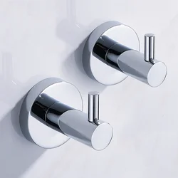 2PCS Bathroom Robe Hooks Stainless Steel Wall Mounted Door Clothes Coat Hat Hanger Kitchen Bathroom Rustproof Towel Hook