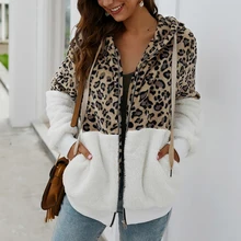 LASPERAL Женское зимнее пальто Топ с длинным рукавом с капюшоном Осенняя теплая куртка Верхняя одежда Повседневная модная леопардовая Верхняя одежда Пальто Горячая Распродажа Размер s-xl