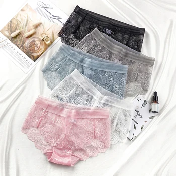 

Seamless Underwear Lace for Woman Transparent Underpants Nylon Breathable Female Underwear For Woman Thongs