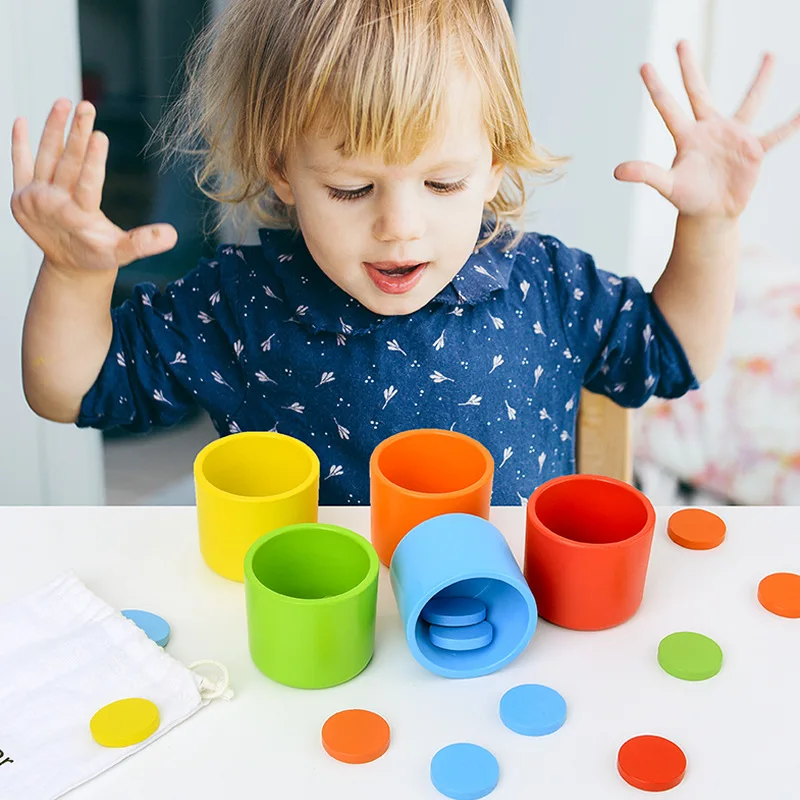 

Children Cognitive Quantity Baby Montessori Early Childhood Educational Toy 1-2-3 a Year of Age Boy 4 GIRL'S Color Category Cup