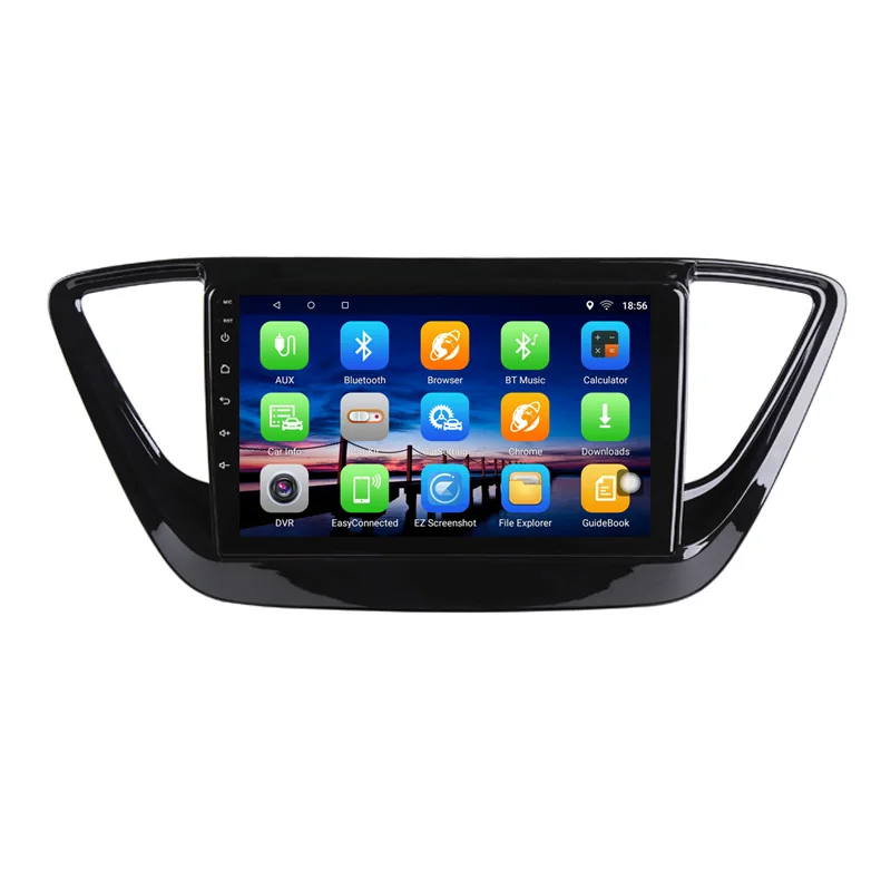 Автомобильный DVD плеер на Android 10 мультимедийный с GPS для Hyundai Solaris 2 Verna 2017 2018 2019 2020