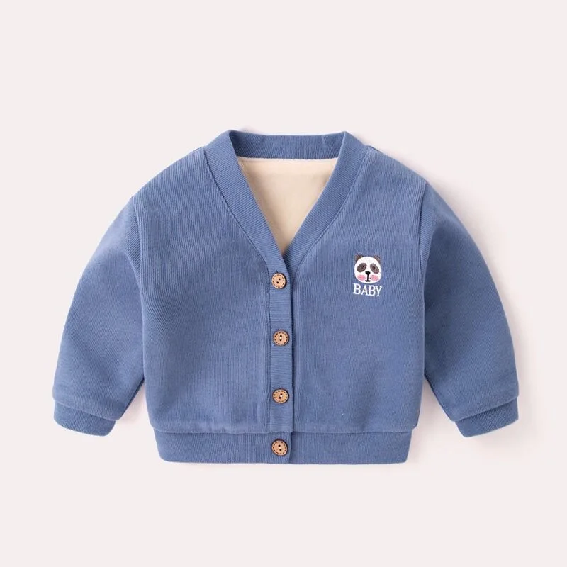 Осенне-зимний свитер для маленьких девочек; Топ; детская одежда; вязаный кардиган для мальчиков и девочек с вышивкой; детские пальто