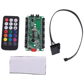 

Adjustable Music Computer PC RGB Cooling Fan Controller Control Panel for CPU+IR Remote Control Heat Sink Accessories